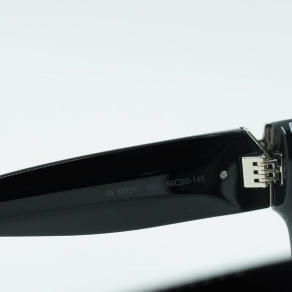 💯 NEW SAINT LAURENT SLM95/F 002 BLACK OVERSIZED SUNGLASSES - Picture 9 of 11